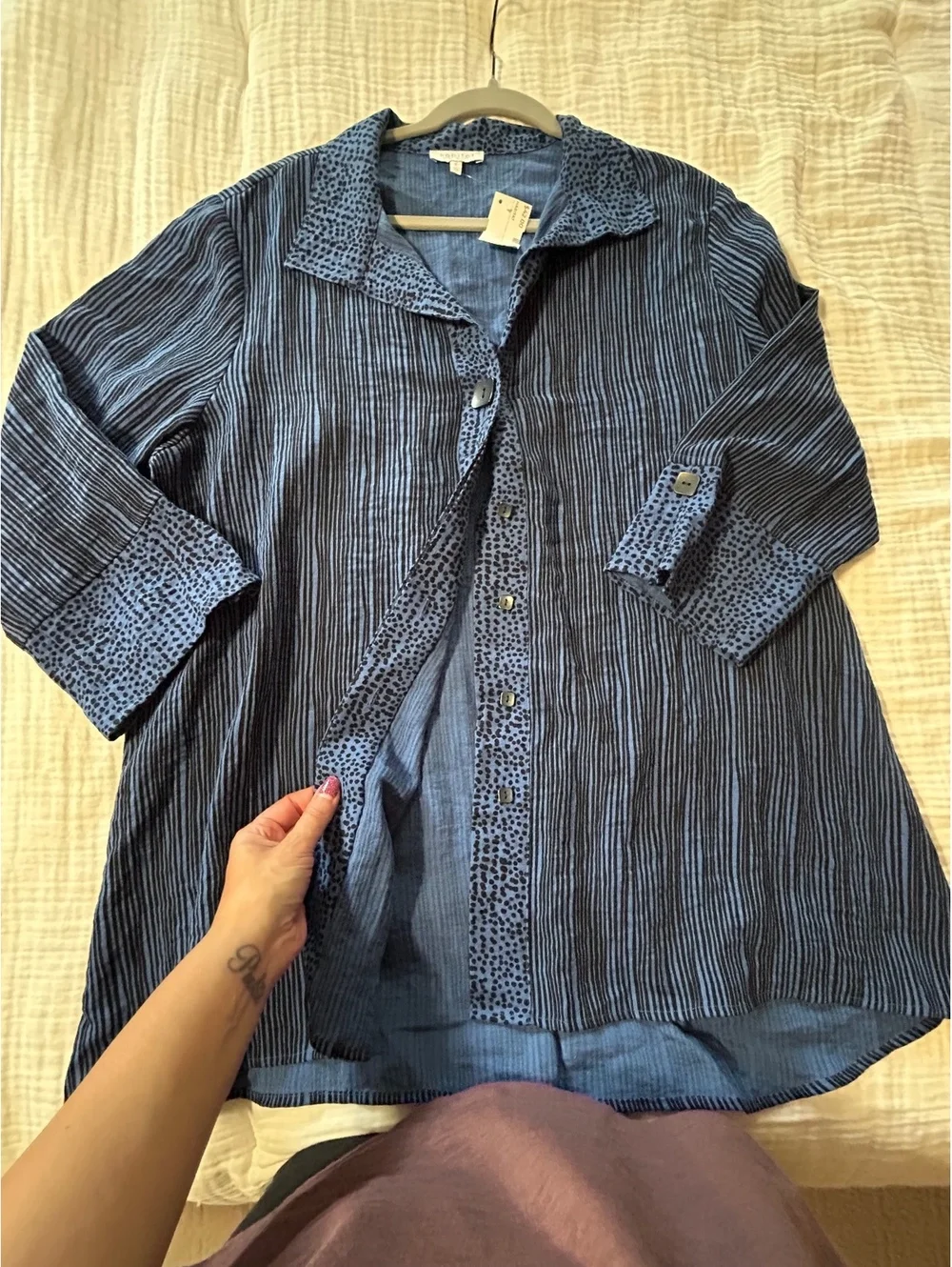 Habitat striped button down oversized shirt NWT